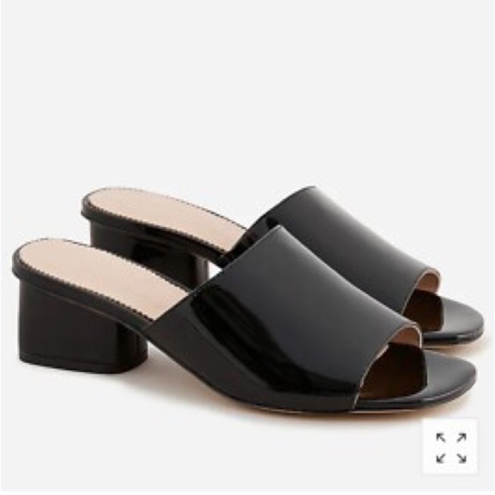 J. Crew Black Patent Leather Mules